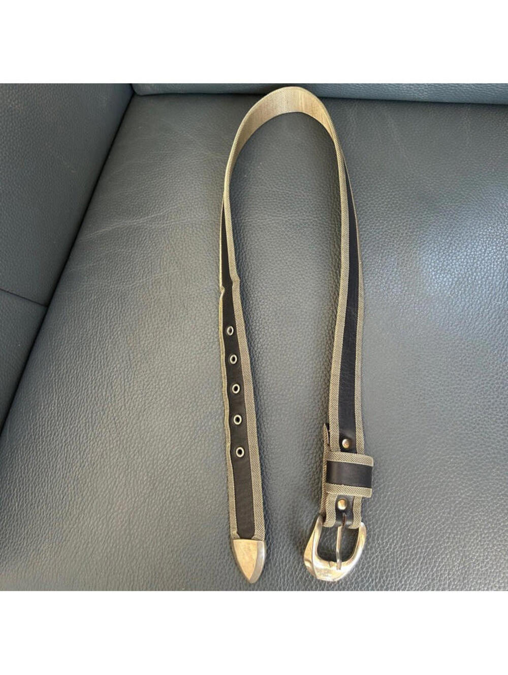 80s silver mesh belt,silver tone buckle and end tip, Italy